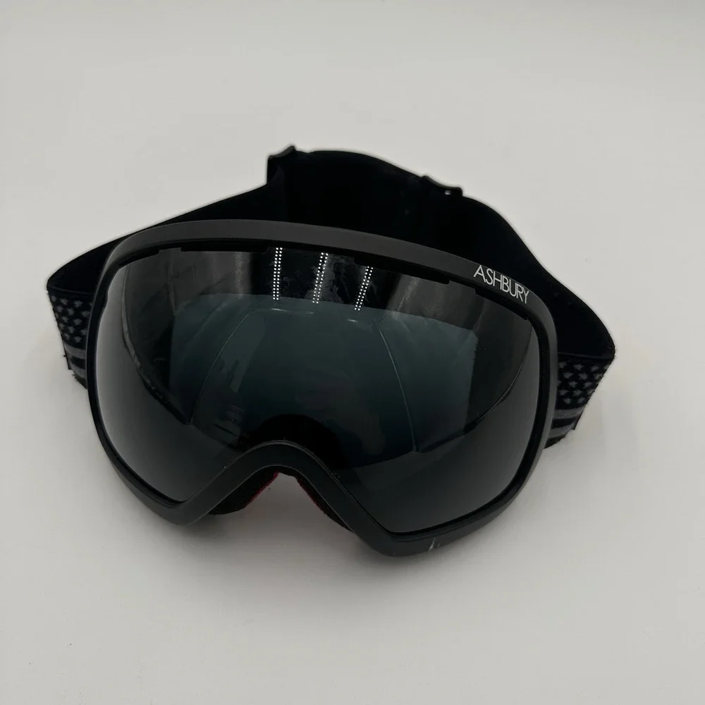 Ashbury Snowboard Ski Goggles Black Triangle Dark Smoke Lens Black Gray